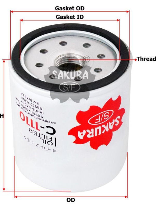 Sakura Oil Filter Fits Wco268Nm C00308847 C-1110 Engine Oil Filter Sakura    - Micks Gone Bush