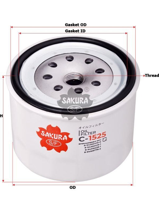 Sakura Spin-On Oil Filter C-1525 Engine Oil Filter Sakura    - Micks Gone Bush