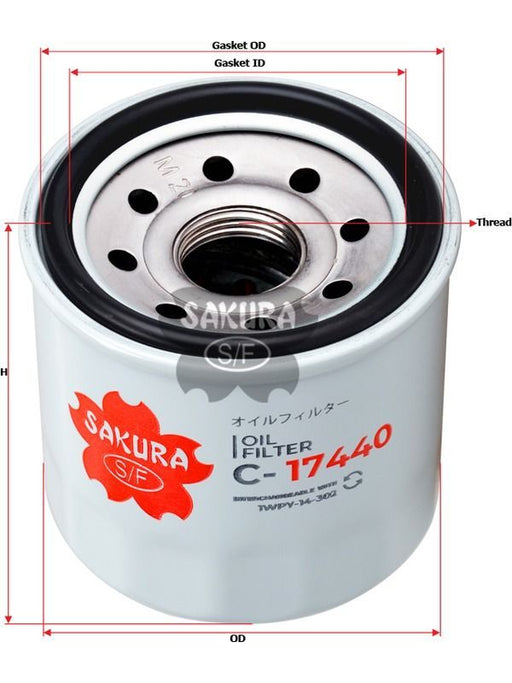 Sakura Oil Filter Fits Wco263Nm 1Wpy14-302 Py8W-14-302 C-17440 Engine Oil Filter Sakura    - Micks Gone Bush