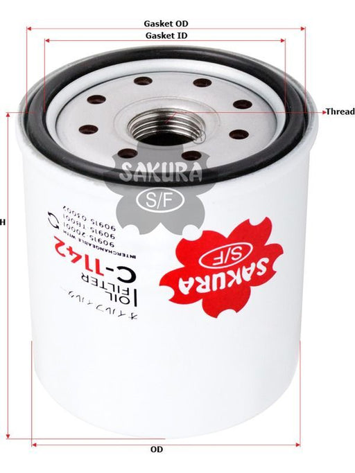 Sakura Oil Filter C-1142 Engine Oil Filter Sakura    - Micks Gone Bush