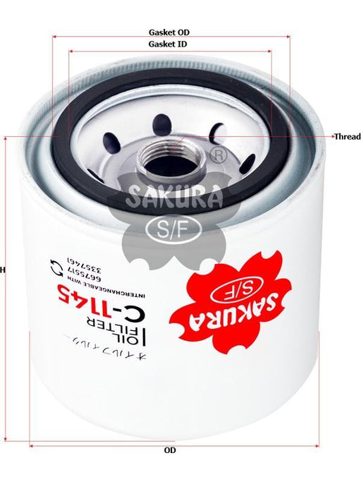 Sakura Spin-On Oil Filter C-1145 Engine Oil Filter Sakura    - Micks Gone Bush