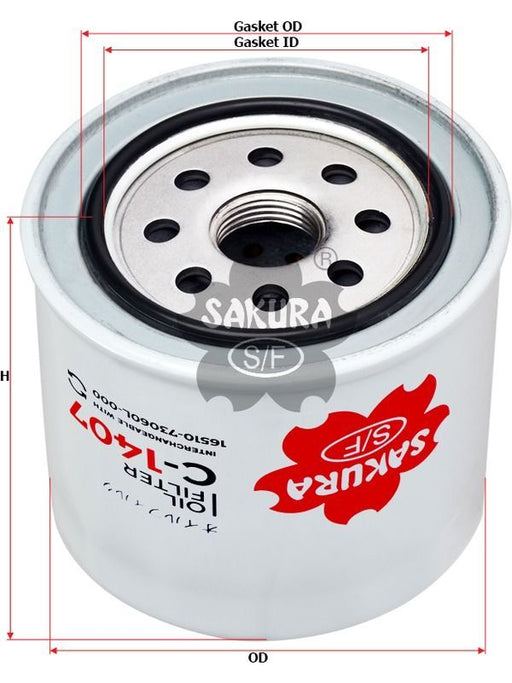 Sakura Spin-On Oil Filter C-1407 Engine Oil Filter Sakura    - Micks Gone Bush