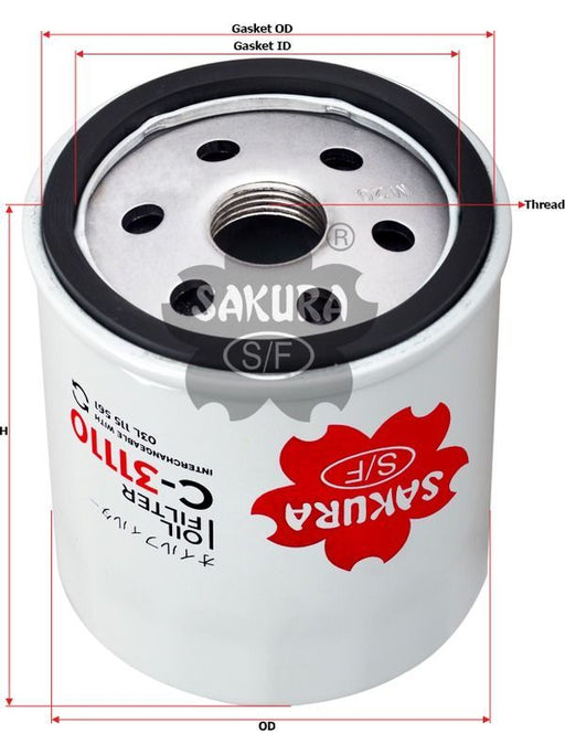 Sakura Oil Filter Fits Wco135Nm 03L115561 C-31110 Engine Oil Filter Sakura    - Micks Gone Bush