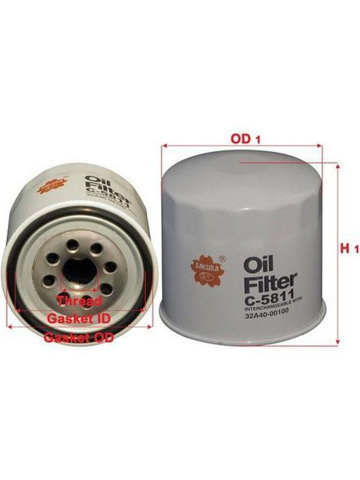 Sakura Spin-On Oil Filter C-5811 Engine Oil Filter Sakura    - Micks Gone Bush