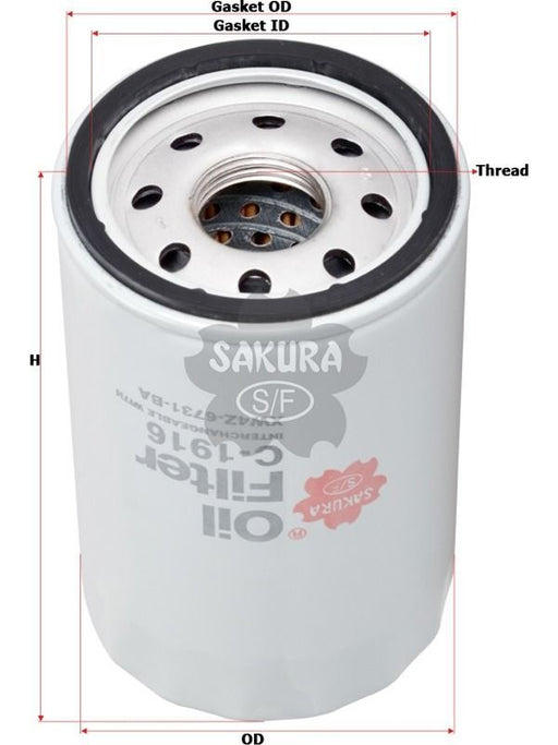 Sakura Spin-On Oil Filter C-1916 Engine Oil Filter Sakura    - Micks Gone Bush