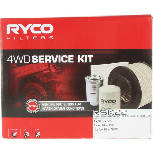 Ryco RSK22 4WD Filter Kit for Toyota Hilux LN106/107/111 Series Diesel Filter Service Kit Ryco    - Micks Gone Bush