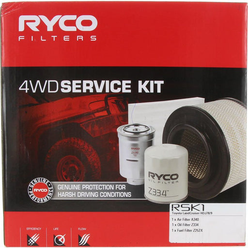 Ryco RSK1 4WD Filter Kit for Toyota Landcruiser 1HZ, 1HD-T/FTE Filter Service Kit Ryco    - Micks Gone Bush