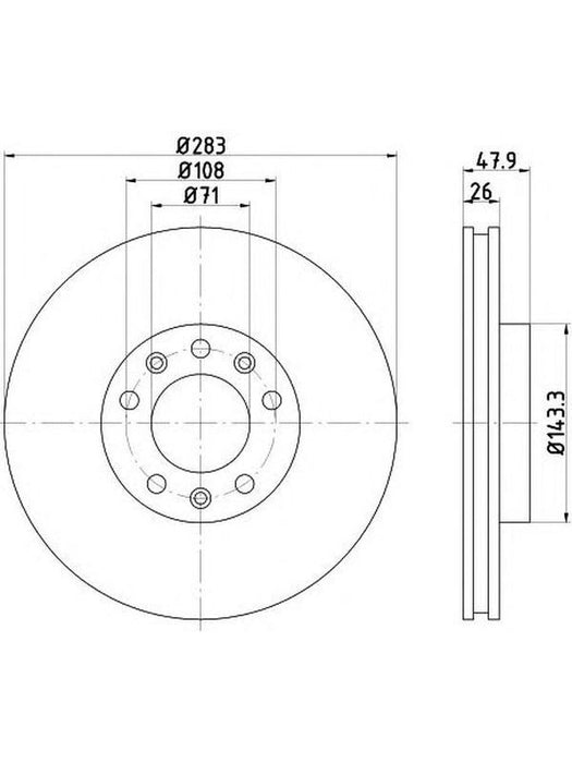 Bremtec Disc Brake Rotor Euro-Line (Pair) 283mm BDR26070EL Disc Brake Rotor (Single) Bremtec    - Micks Gone Bush