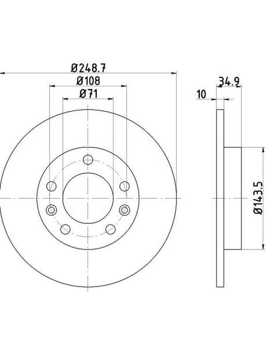 Bremtec 249mm Euro-Line BDR26170EL Disc Brake Rotor (Pair) Disc Brake Rotor (Single) Bremtec    - Micks Gone Bush