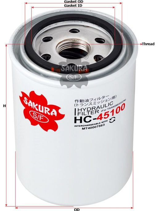 Sakura Hydraulic Oil Filter HC-45100 Engine Oil Filter Sakura    - Micks Gone Bush