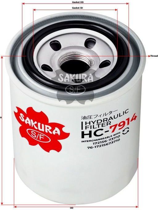 Sakura Hydraulic Oil Filter HC-7914 Engine Oil Filter Sakura    - Micks Gone Bush