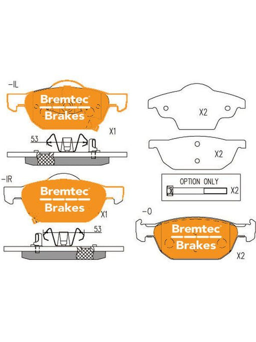 Bremtec Pro-Line Brake Pads Set BT1361PRO Disc Brake Pad Set Bremtec    - Micks Gone Bush