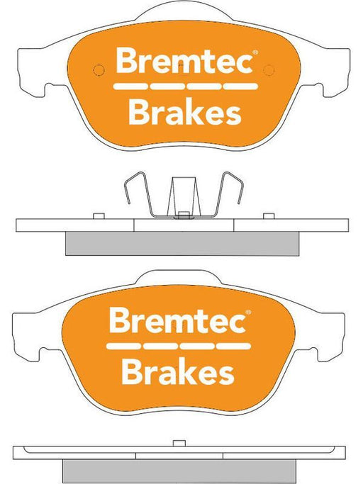 Bremtec Trade-Line Brake Pads Set Laguna Ii Kg0/1 50mm Clip BT1816TS Disc Brake Pad Set Bremtec    - Micks Gone Bush