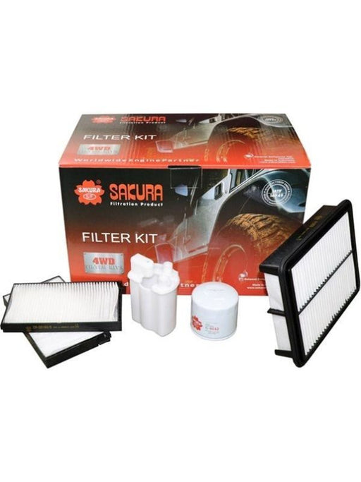 Sakura Filter Kit Oil Air Fuel Cabin For Hyundai Iload Tq G4Kg K-28020 Engine Oil Filter Sakura    - Micks Gone Bush