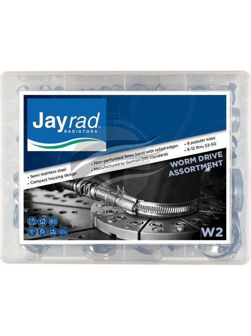 Jayrad 9mm Band Semi S/S Hose Clamp Assortment 140 Piece 8 Sizes W2 Kit J9W2 Clamp Jayrad    - Micks Gone Bush