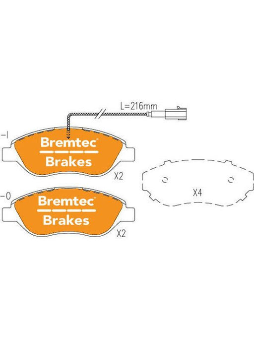 Bremtec Euroline Ceramic Brake Pad BT1444ELC Disc Brake Pad Set Bremtec    - Micks Gone Bush