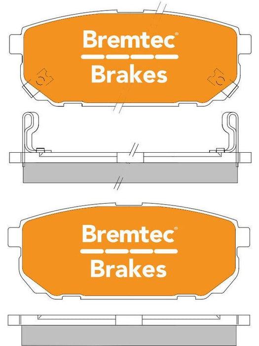 Bremtec Endure 4WD Brake Pads BT1900E Disc Brake Pad Set Bremtec    - Micks Gone Bush