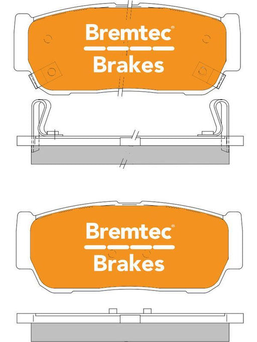 Bremtec Endure 4WD Brake Pads BT1365E Disc Brake Pad Set Bremtec    - Micks Gone Bush