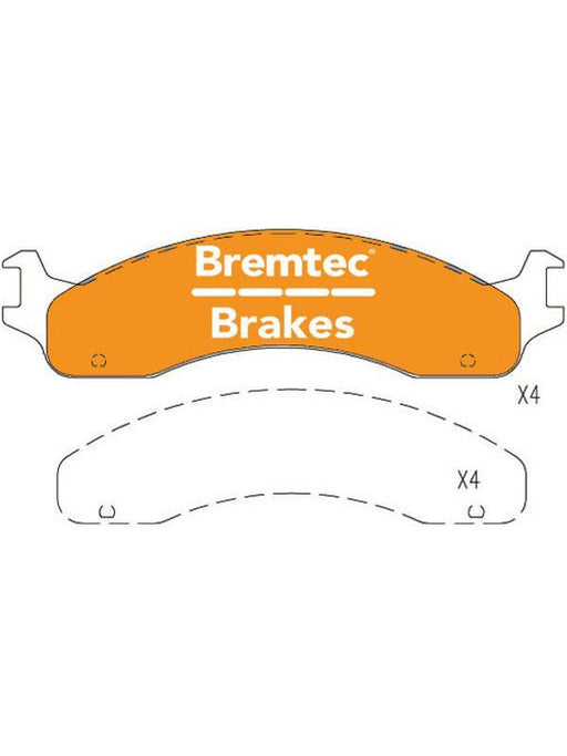 Bremtec Endure 4WD Brake Pad BT146E Disc Brake Pad Set Bremtec    - Micks Gone Bush