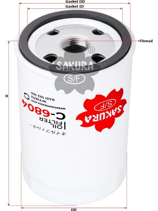 Sakura Oil Filter C-6804 Engine Oil Filter Sakura    - Micks Gone Bush