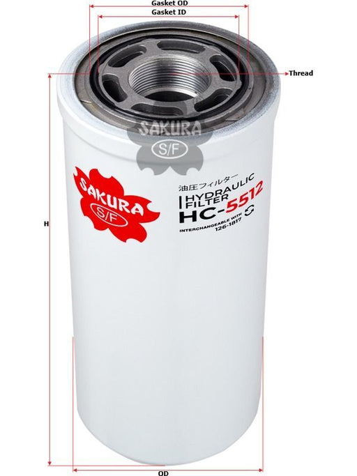 Sakura Hydraulic Oil Filter HC-5512 Engine Oil Filter Sakura    - Micks Gone Bush