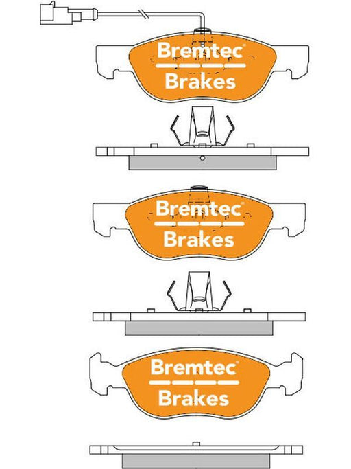 Bremtec Euroline Ceramic Brake Pad BT1291ELC Disc Brake Pad Set Bremtec    - Micks Gone Bush