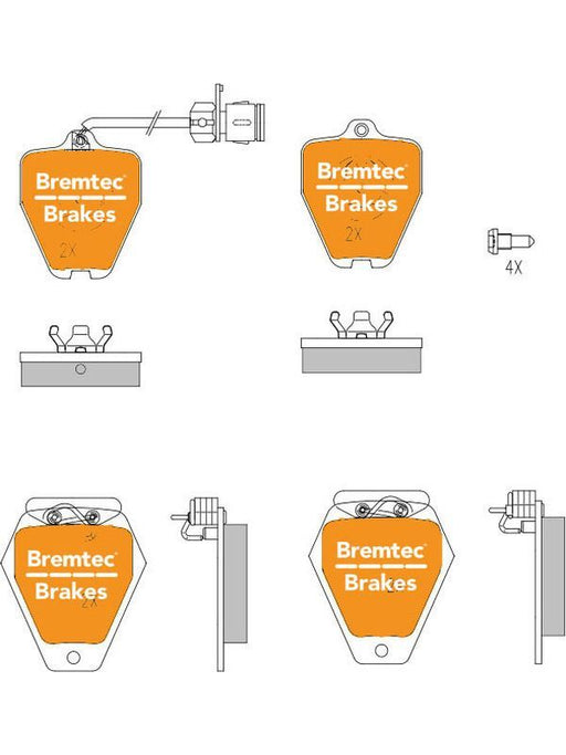 Bremtec Euroline Ceramic Brake Pad BT1879ELC Disc Brake Pad Set Bremtec    - Micks Gone Bush