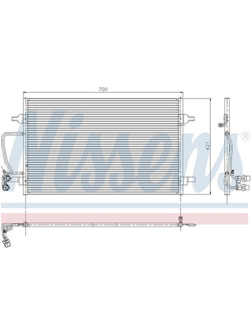 Nissens CN6600 Condenser for Audi A8 4D D2 5/95-12/02 - Engine Cooling & Climate Solutions Radiator Nissens    - Micks Gone Bush