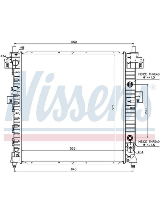 Nissens JR5211J Radiator for SsangYong Actyon 2.0L Diesel (2006-On) Radiator Nissens    - Micks Gone Bush