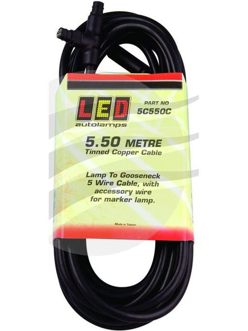 Autolamps Cable 5 Wire 5.5M-On Gooseneck for Gen2 S with 5C550C Wire Wire Connectors Autolamps LED    - Micks Gone Bush