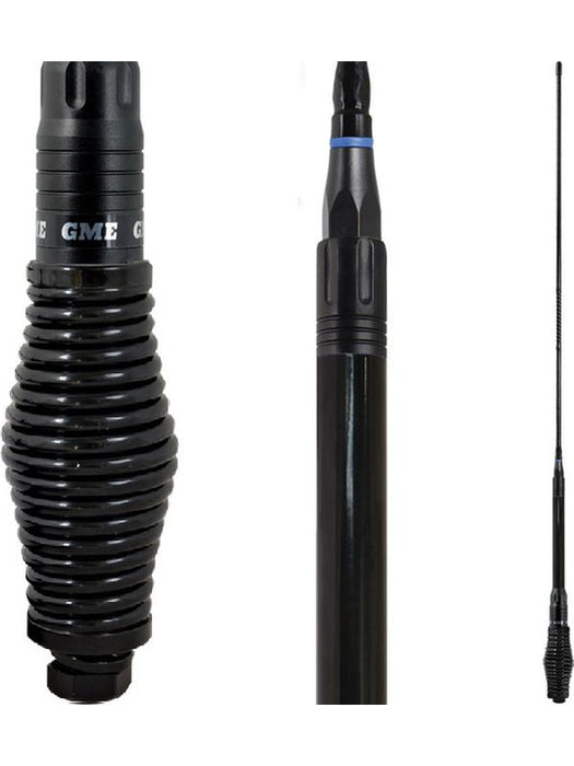 GME Full Black Heavy Duty Hi Gain Antenna UHF Spring Also Black Coat (AE4018Bk1)  GME Default Title   - Micks Gone Bush