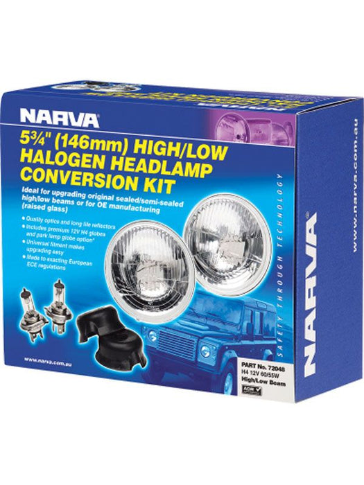 Narva 5 3/4 Halogen Headlamp H4 Conversion Kit with Raised Glass and Park Lamp Globe Headlights Narva    - Micks Gone Bush