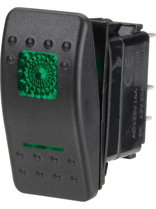 Narva 12V Illuminated Green Light Rocker Switch Switches & Controls Narva    - Micks Gone Bush