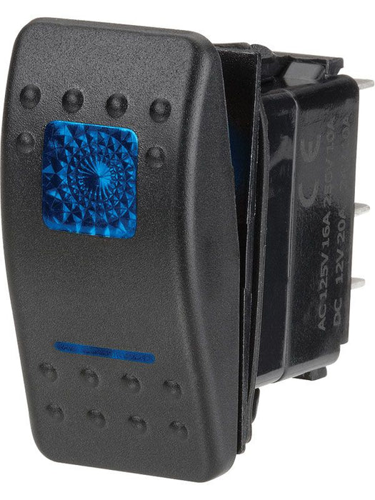 Blue Sealed Rocker Switch with On/Off Illumination - Narva 12 Volt 63123BL Switches & Controls Narva    - Micks Gone Bush