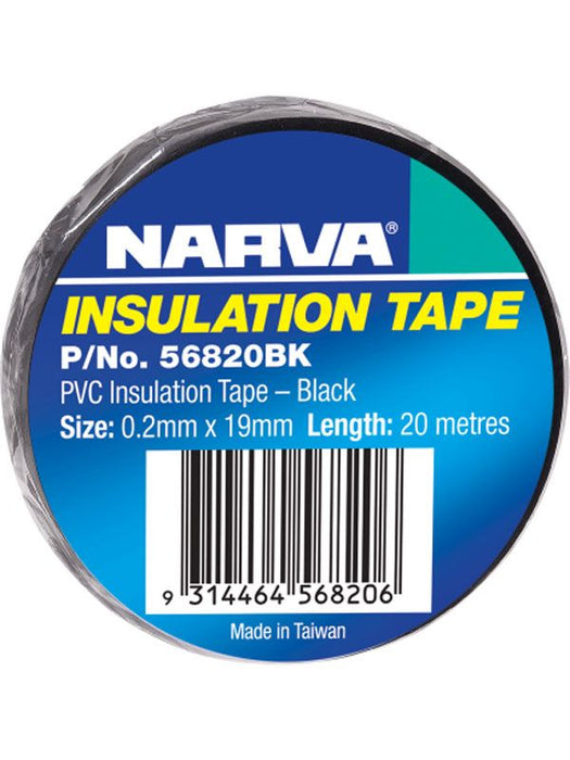 Narva 19mm Black PVC Insulation Tape with Glossy Finish - 20M Adhesives, Sealants and Tapes Narva    - Micks Gone Bush