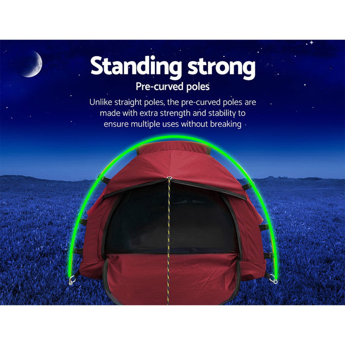 Weisshorn Biker Swag Camping Tent Single Canvas Swags Biking Hiking Beach Outdoor > Camping Weisshorn    - Micks Gone Bush