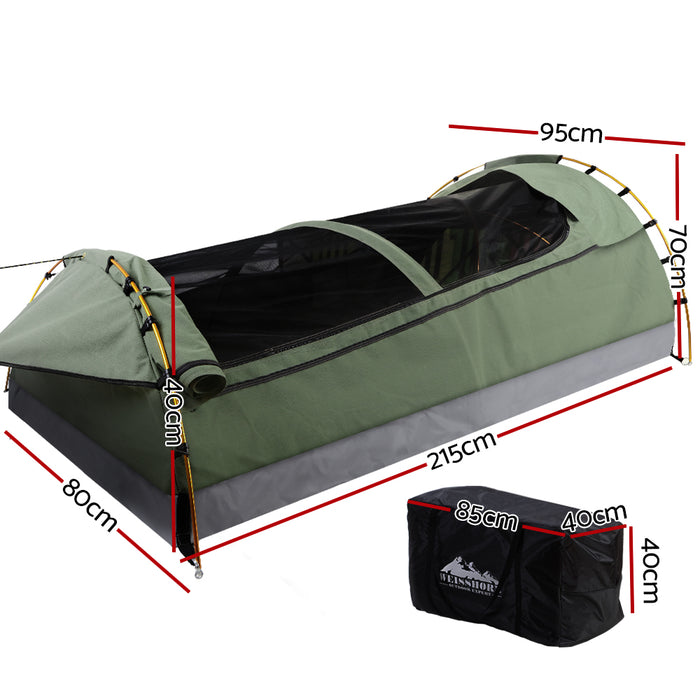 Weisshorn Swags King Single Camping Swag Canvas Tent Deluxe Outdoor > Camping Weisshorn    - Micks Gone Bush