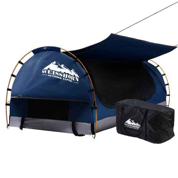 Weisshorn Swag King Single Camping Canvas Free Standing Swags Blue Dome Tent Outdoor > Camping Weisshorn    - Micks Gone Bush