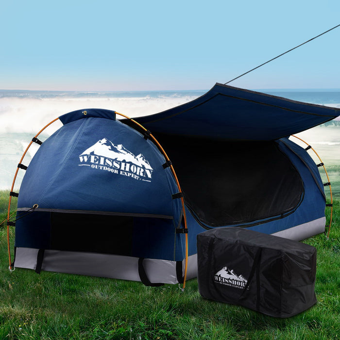 Weisshorn Swag King Single Camping Canvas Free Standing Swags Blue Dome Tent Outdoor > Camping Weisshorn    - Micks Gone Bush