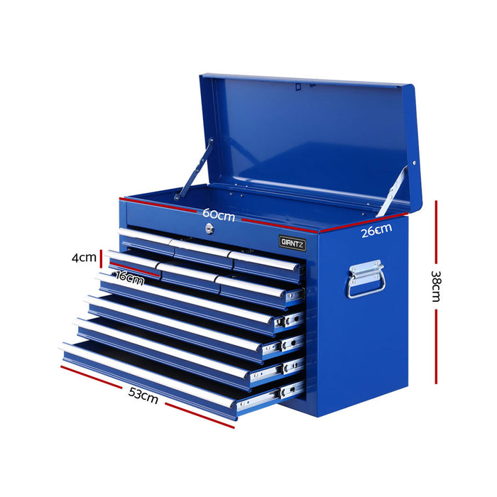 Giantz 10 Drawer Tool Chest in Blue Steel for Garage Organization Tools > Tools Storage Giantz    - Micks Gone Bush