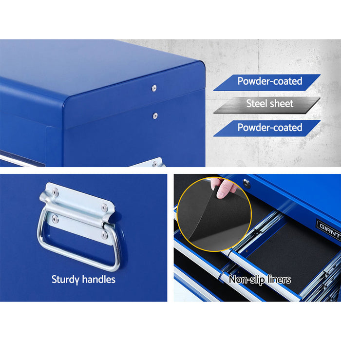 Giantz 10 Drawer Tool Chest in Blue Steel for Garage Organization Tools > Tools Storage Giantz    - Micks Gone Bush