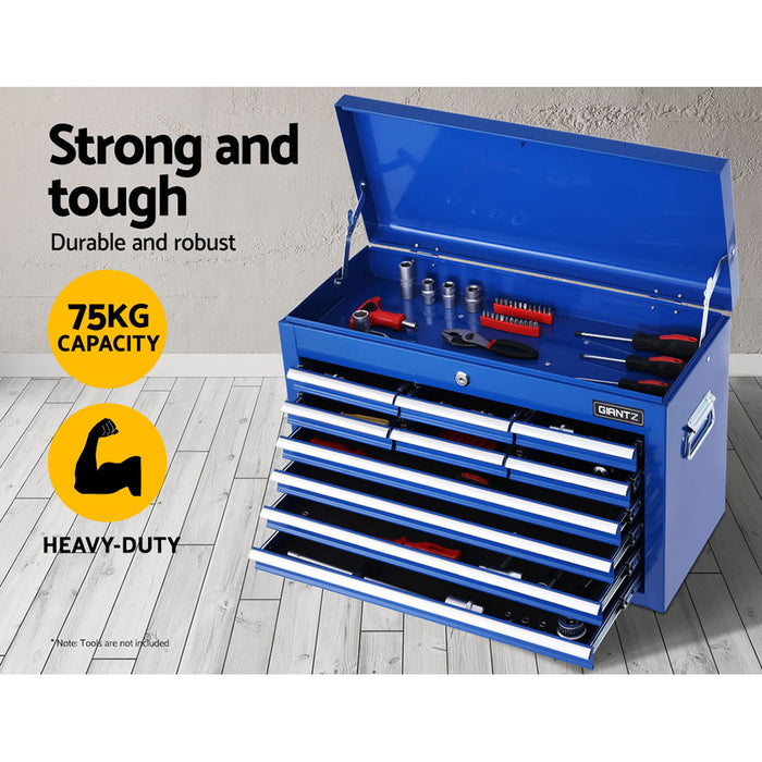 Giantz 10 Drawer Tool Chest in Blue Steel for Garage Organization Tools > Tools Storage Giantz    - Micks Gone Bush