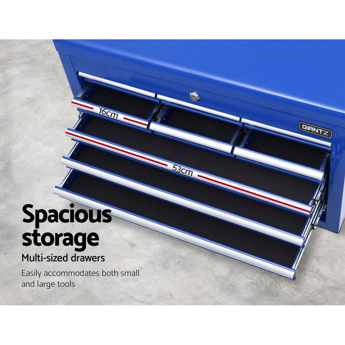 Giantz 10 Drawer Tool Chest in Blue Steel for Garage Organization Tools > Tools Storage Giantz    - Micks Gone Bush