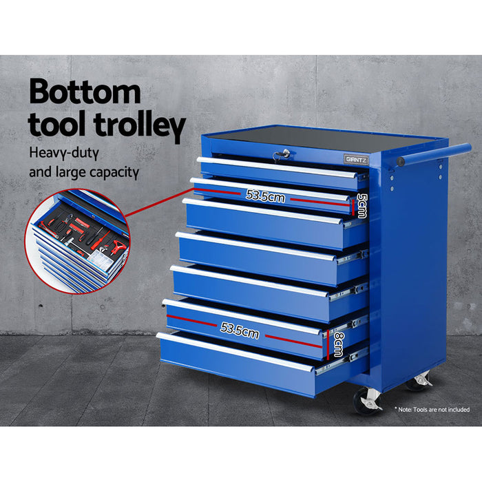 Giantz 17 Drawer Steel Tool Cabinet Chest Trolley Toolbox Garage Organizer Blue Tools > Tools Storage Giantz    - Micks Gone Bush