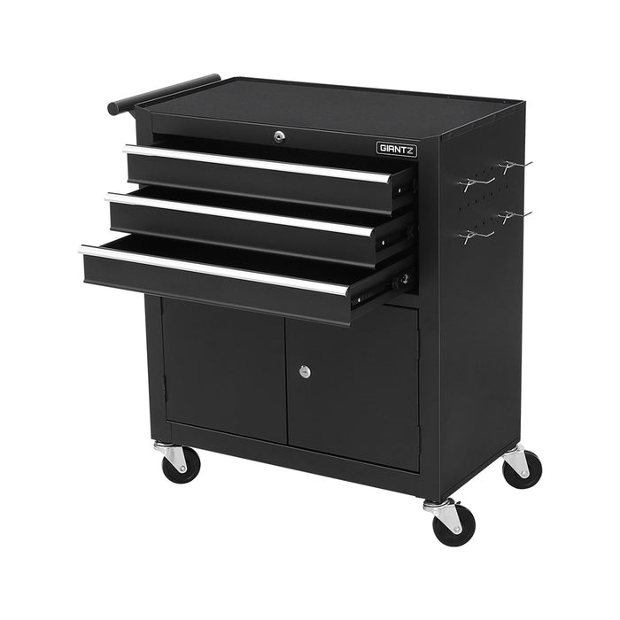 Giantz 3 Drawer Steel Tool Trolley with Lockable Cabinet and Omni-Directional Castors Tools > Tools Storage Giantz    - Micks Gone Bush