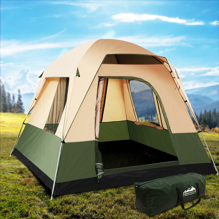 Weisshorn Family Camping Tent 4 Person Hiking Beach Tents Green Outdoor > Camping Weisshorn    - Micks Gone Bush