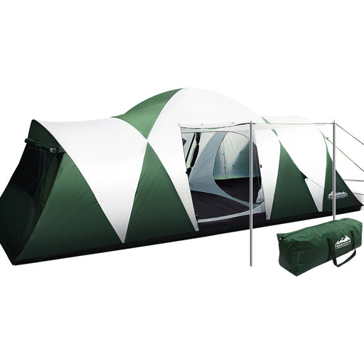 Weisshorn Family Camping Tent 12 Person Hiking Beach Tents (3 Rooms) Green Outdoor > Camping Weisshorn    - Micks Gone Bush