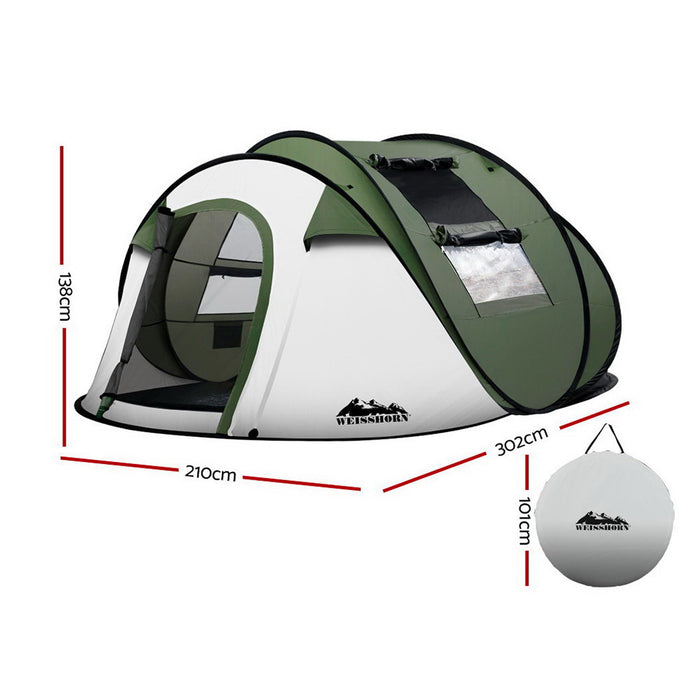 Weisshorn Instant Up Camping Tent 4-5 Person Pop up Tents Family Hiking Beach Dome Outdoor > Camping Weisshorn    - Micks Gone Bush