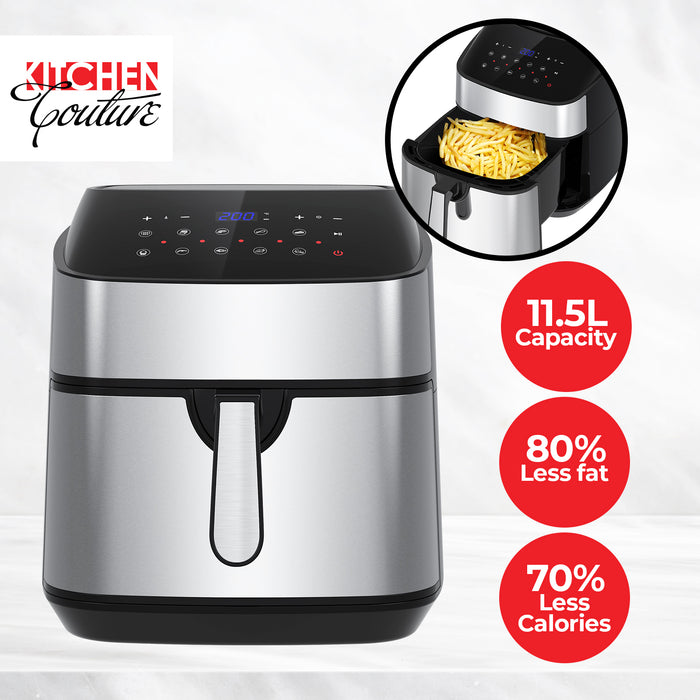 Kitchen Couture 11.5 Litre Air Fryer Multifunctional LCD Digital Display Silver Appliances > Kitchen Appliances Micks Gone Bush    - Micks Gone Bush