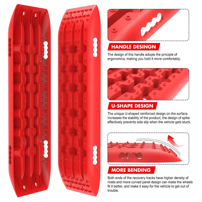 X-BULL Hitch Receiver 5T Recovery Receiver With 2PCS Recovery tracks Boards Gen2.0 Red Auto Accessories > 4WD & Recovery Micks Gone Bush    - Micks Gone Bush